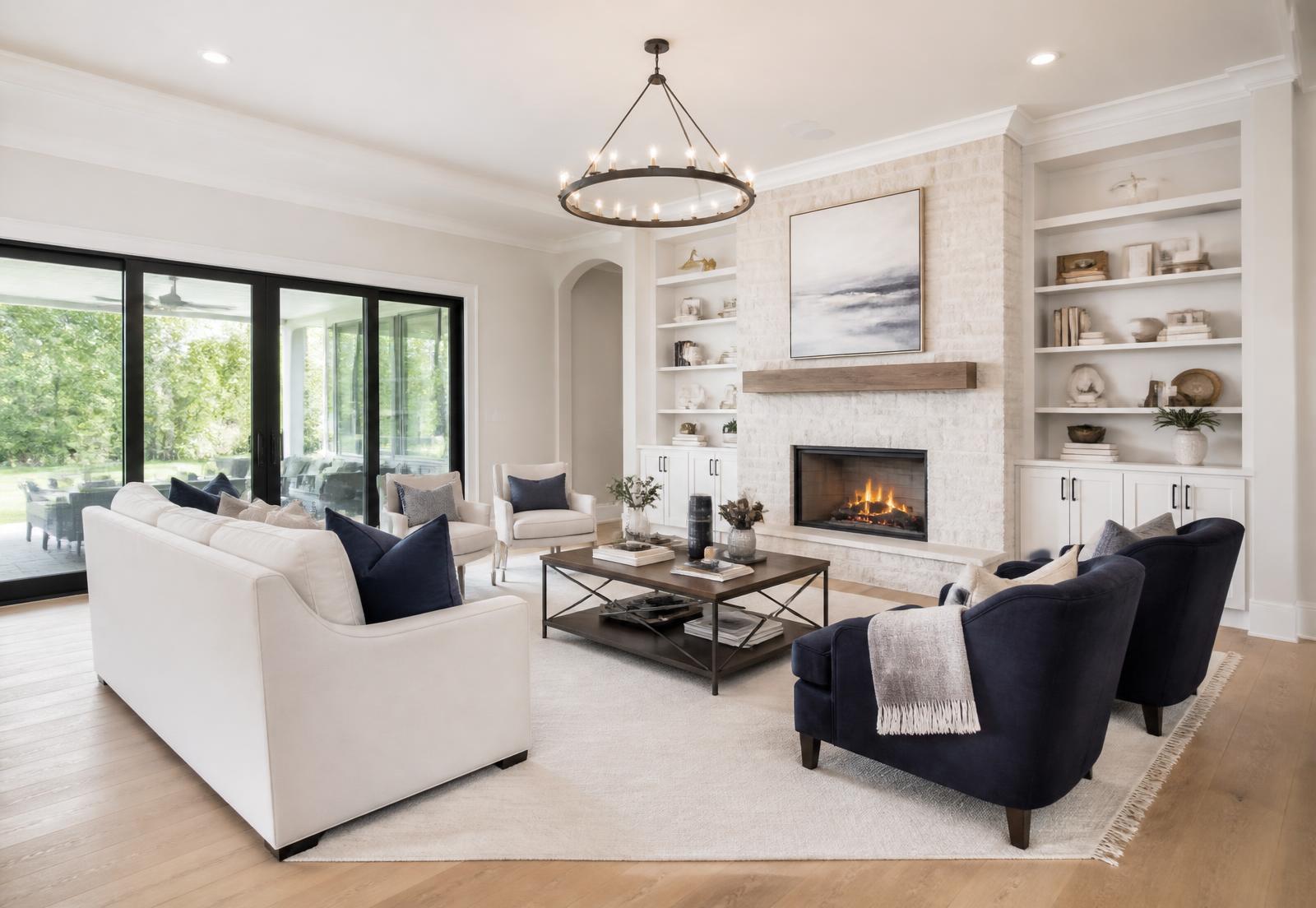 Bright, freshly cleaned living room interior